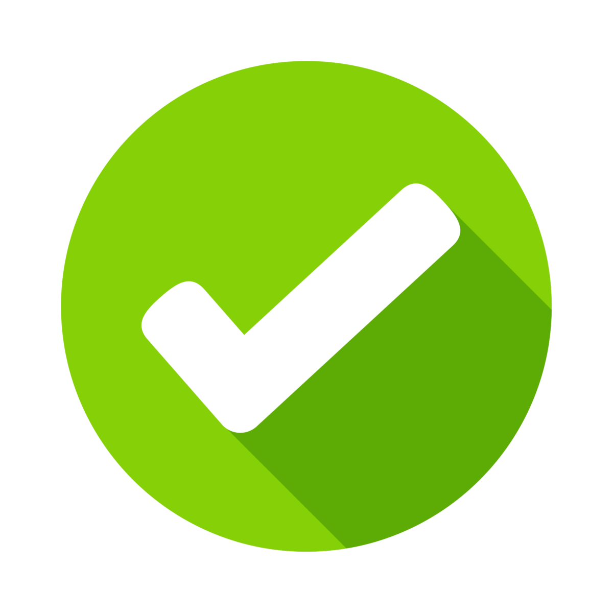 green check mark icon on transparent background png